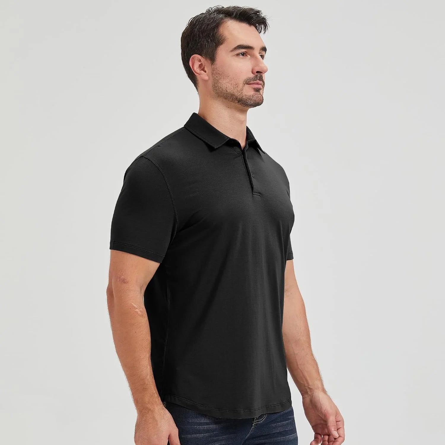netdraw Men's Ultra Soft Bamboo Viscose Polo Curved Hem S-3XL
