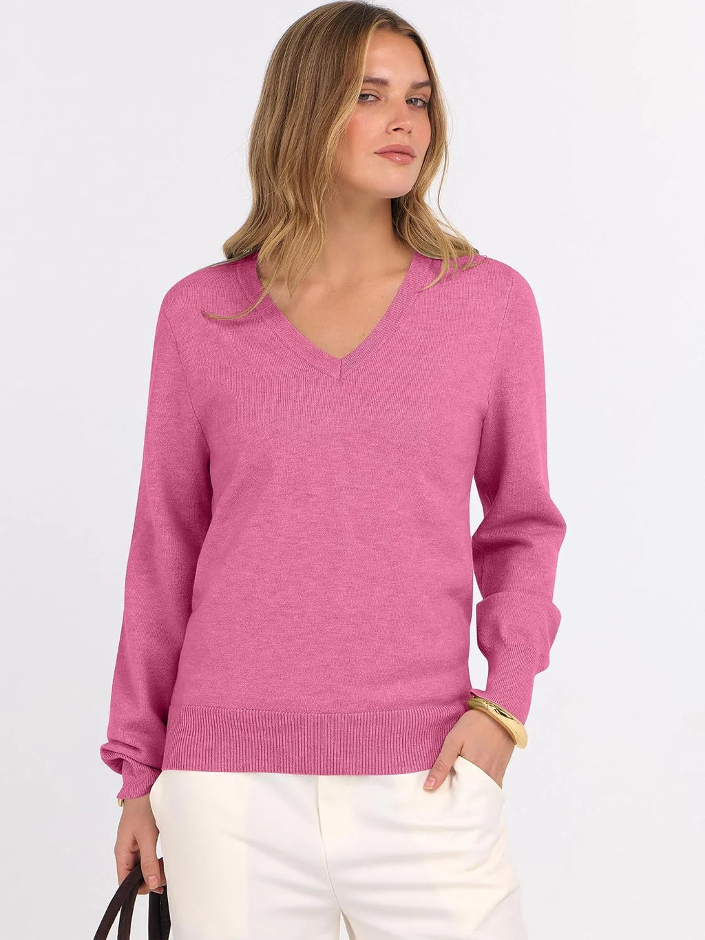 ANRABESS Women’s Fall Long Sleeve V Neck Light Sweaters