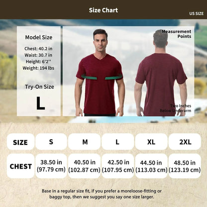Merino Protect 100% Merino Wool V-Neck T Shirts for Men Odor Resistance Base Layer Hiking Travel T-Shirt Soft Undershirt