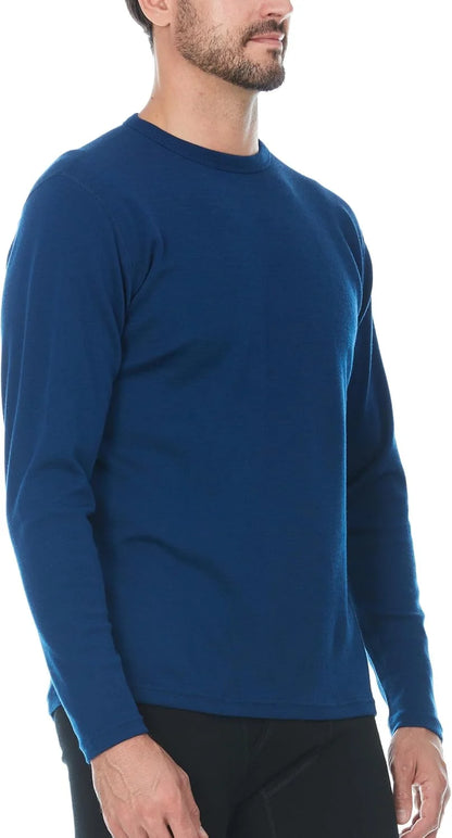 100% Merino Wool - Men's Long Sleeve Crew Shirt - Thermal Base Layer