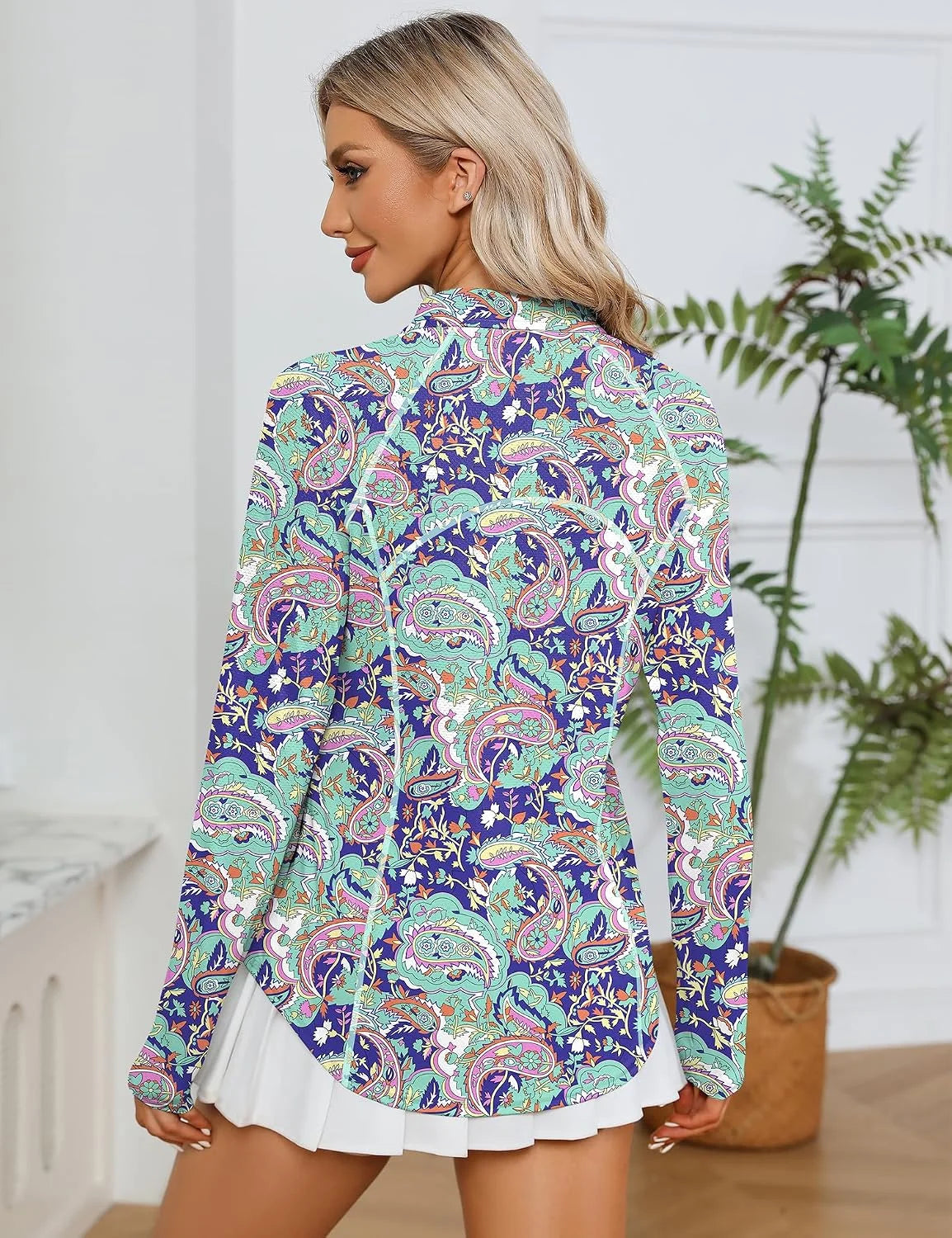 LOMON Women Long Sleeve Shirts Sun Protection 1/4 Zip Summer Quick Dry Hiking Shirts Quarter Zip Pullover for Women
