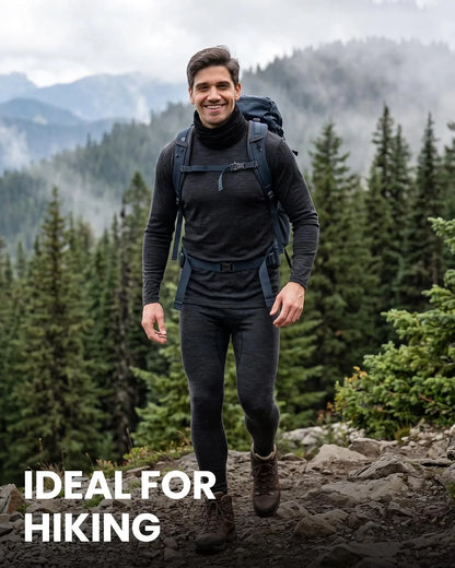 100% Merino Wool Base Layer Mens Long Johns - Thermal Underwear Bottoms