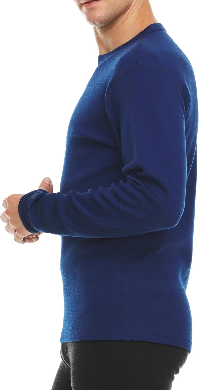 100% Merino Wool - Men's Long Sleeve Crew Shirt - Thermal Base Layer