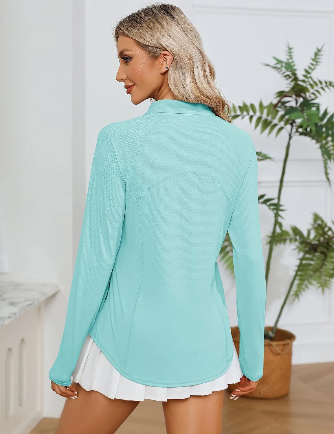 LOMON Women Long Sleeve Shirts Sun Protection 1/4 Zip Summer Quick Dry Hiking Shirts Quarter Zip Pullover for Women