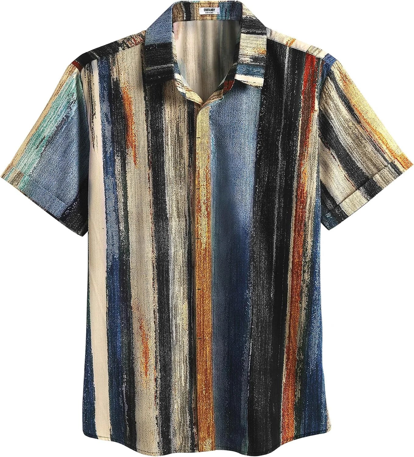 COOFANDY Men's Linen Shirts Short Sleeve Casual Shirts Button Down Shirt for Men Beach Summer Wedding Shirt
