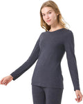 100% Merino Wool Base Layer Women Soft Thermal Long Sleeve Everyday Shirt | 17.5mic Soft, Comfort for Travel, Hiking, Odor-Resistant, Moisture Wicking, Warmth Versatile Layering, Everyday Wear