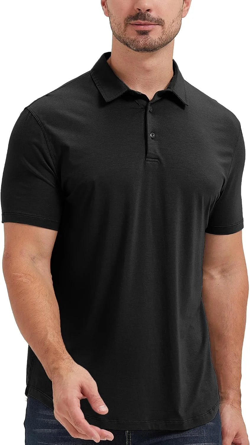 netdraw Men's Ultra Soft Bamboo Viscose Polo Curved Hem S-3XL | Lightweight , Breathable, Odor-resistant, UPF 50+, Collared Golf Shirt