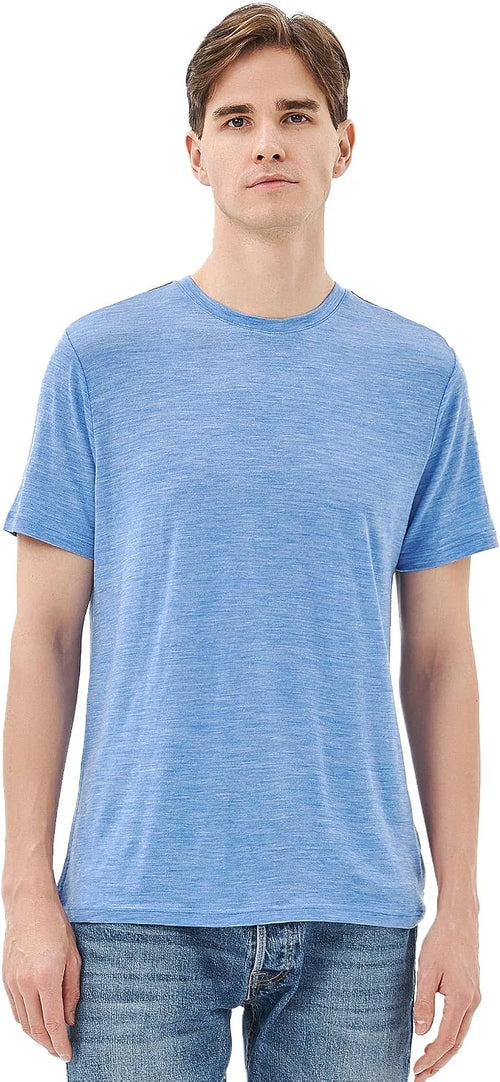 Merino Protect 100% Merino Wool T Shirts for Men Odor Resistance Base Layer Hiking Travel T-Shirt Soft Undershirt
