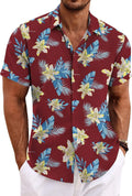 COOFANDY Men's Linen Shirts Short Sleeve Casual Shirts Button Down Shirt for Men Beach Summer Wedding Shirt