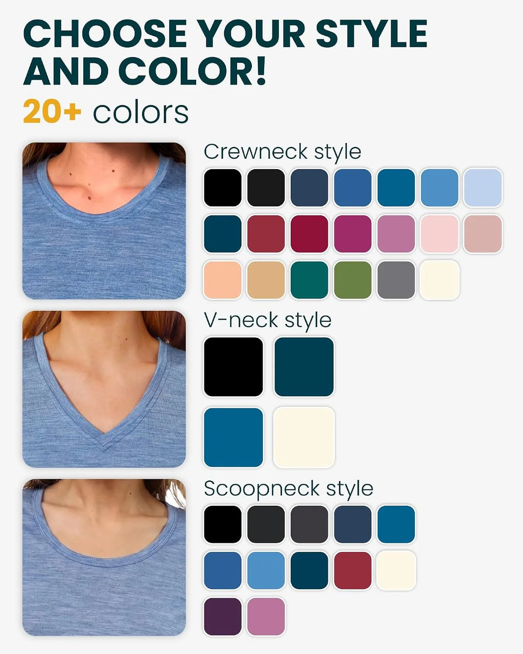 100% Merino Wool Shirt Women - Short Sleeve Tee Base Layer Top Undershirt