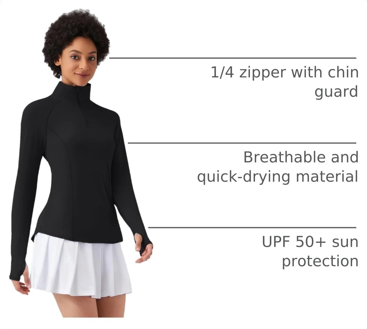 LOMON Women Long Sleeve Shirts Sun Protection 1/4 Zip Summer Quick Dry Hiking Shirts Quarter Zip Pullover for Women