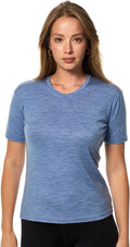 100% Merino Wool Shirt Women - Short Sleeve Tee Base Layer Top Undershirt