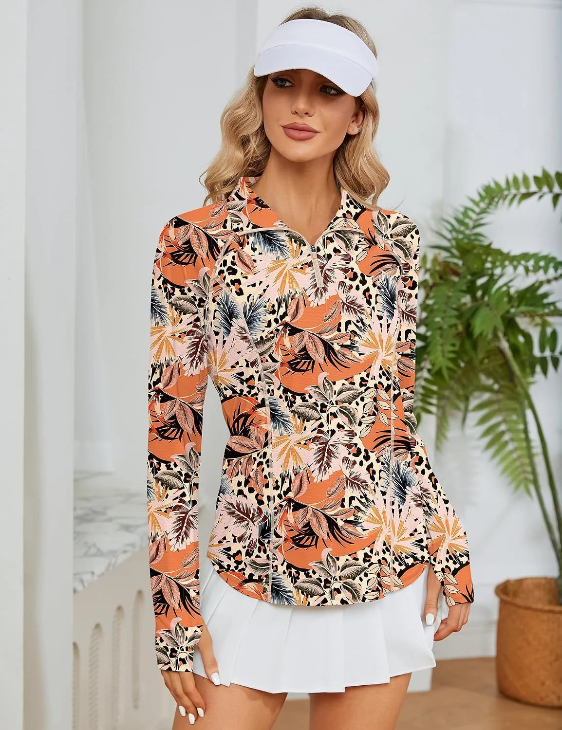 LOMON Women Long Sleeve Shirts Sun Protection 1/4 Zip Summer Quick Dry Hiking Shirts Quarter Zip Pullover for Women