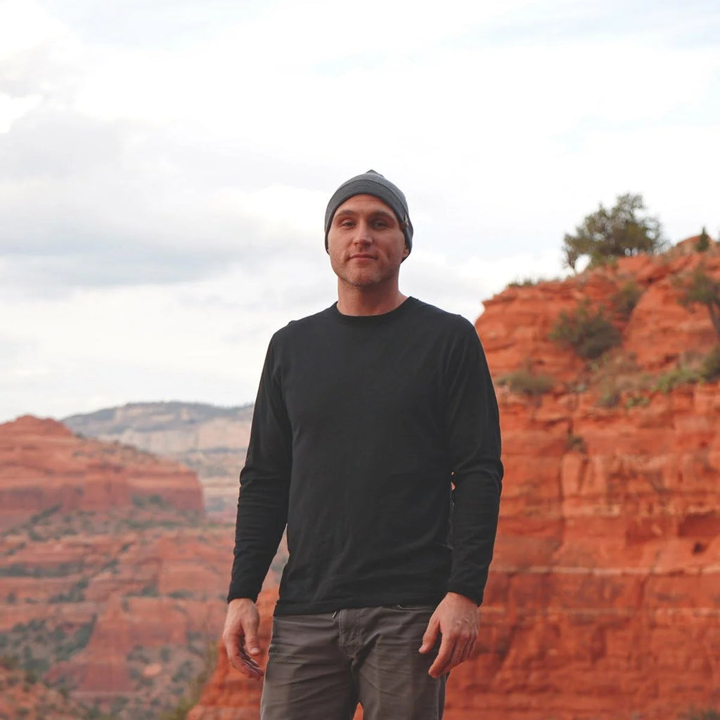 100% Merino Wool - Men's Long Sleeve Crew Shirt - Thermal Base Layer