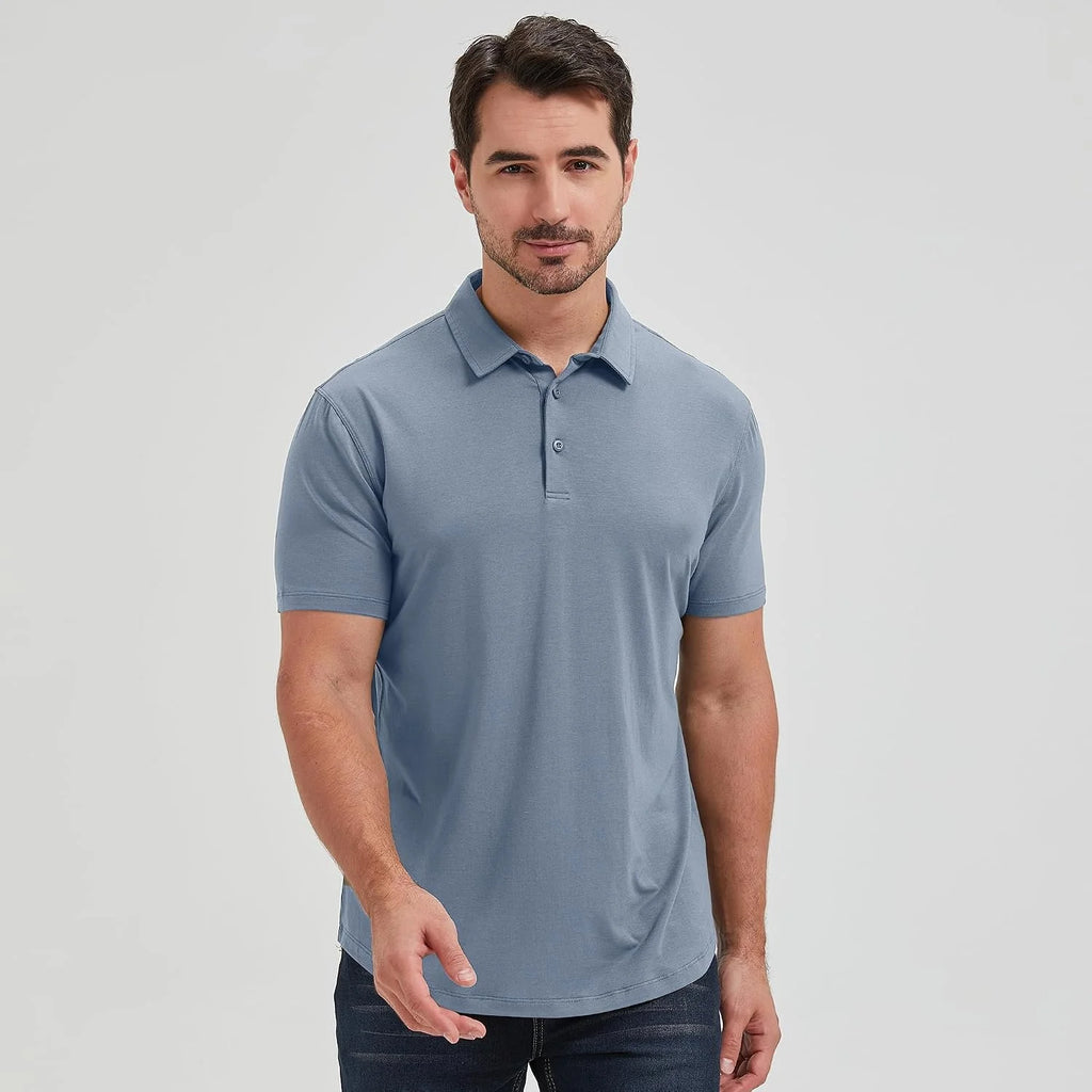 netdraw Men's Ultra Soft Bamboo Viscose Polo Curved Hem S-3XL
