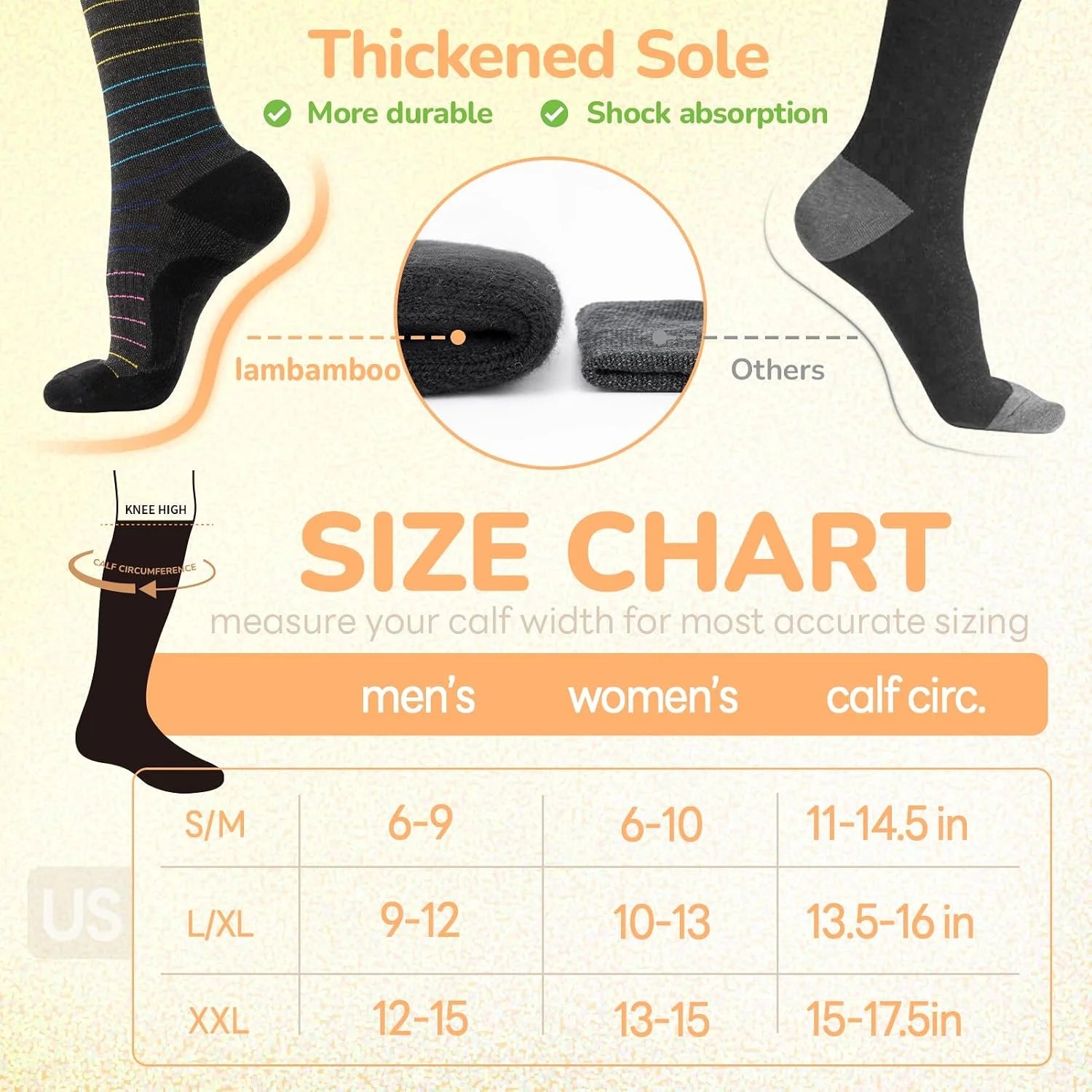 Merino Wool Compression Socks for Women Men 15-20 mmHg for flying