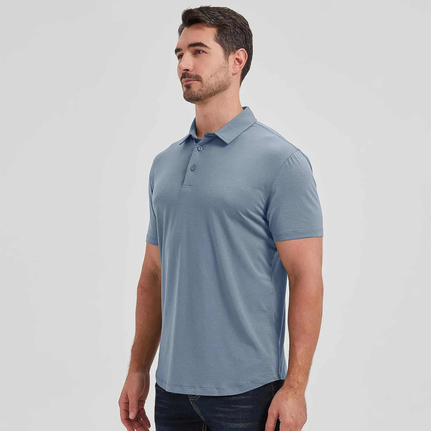 netdraw Men's Ultra Soft Bamboo Viscose Polo Curved Hem S-3XL