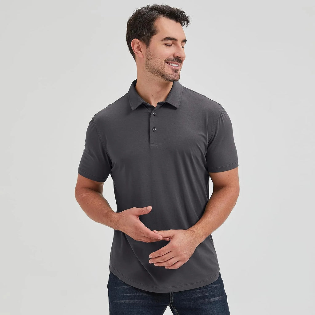 netdraw Men's Ultra Soft Bamboo Viscose Polo Curved Hem S-3XL