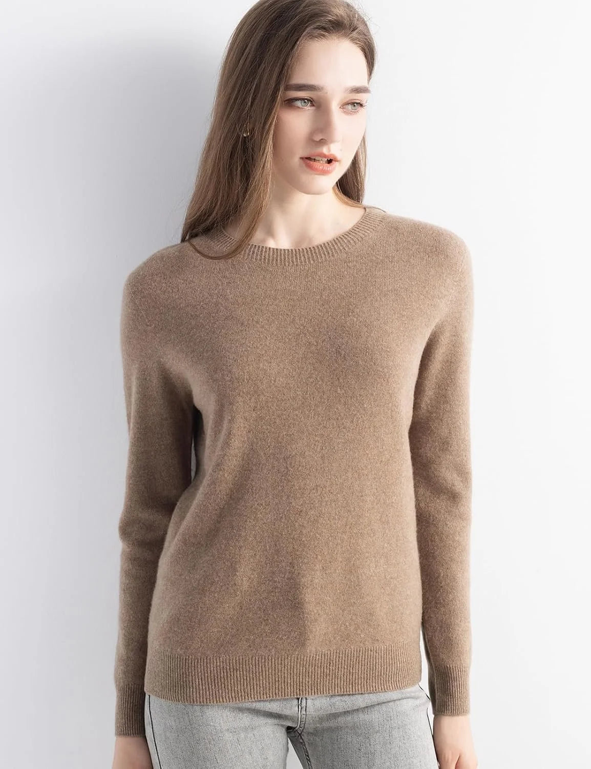 Chanyarn Women's 100% Merino Wool 2025 Fall Winter First-Line Ready to Wear Long Sleeve Seamless Knit Crewneck Sweater