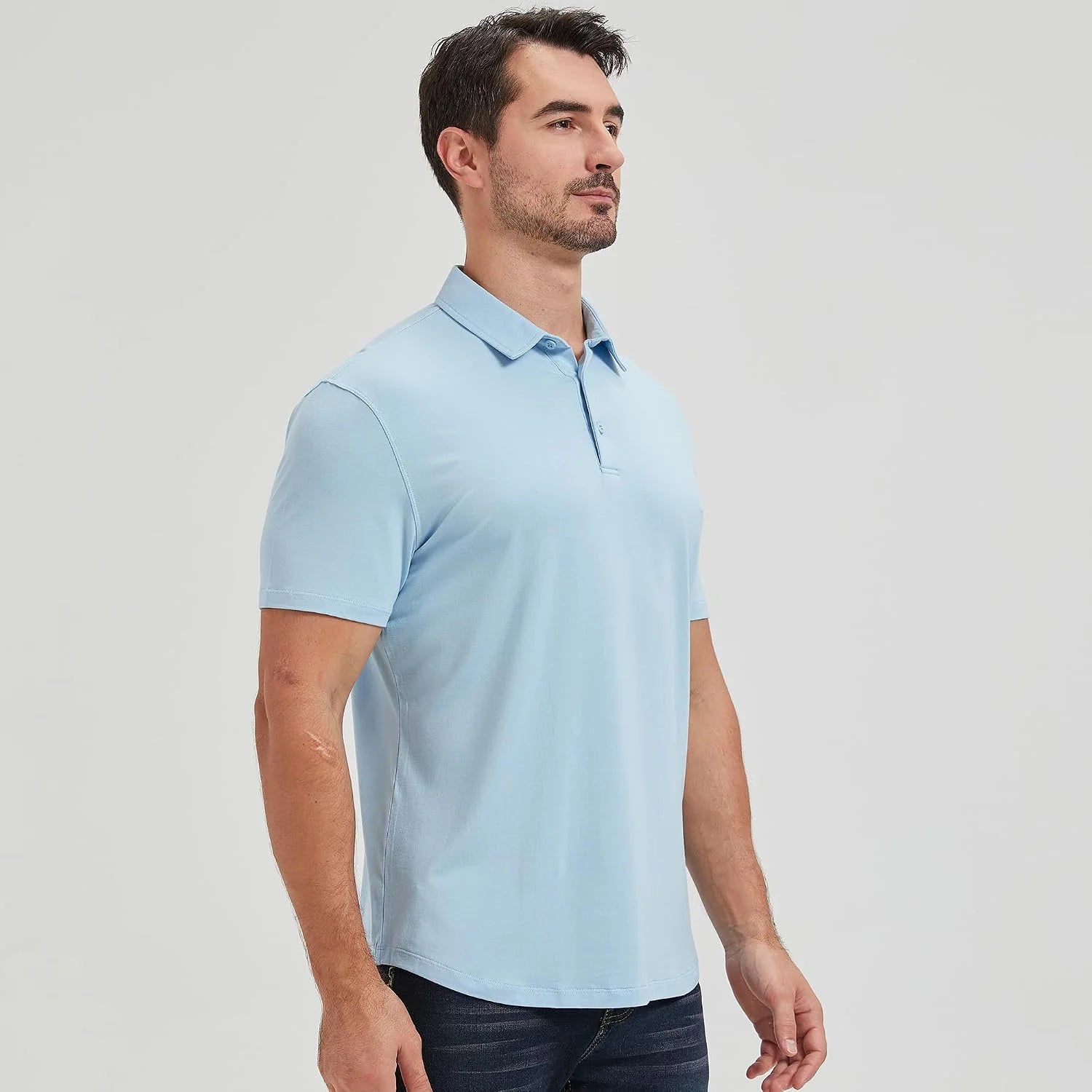 netdraw Men's Ultra Soft Bamboo Viscose Polo Curved Hem S-3XL | Lightweight , Breathable, Odor-resistant, UPF 50+, Collared Golf Shirt