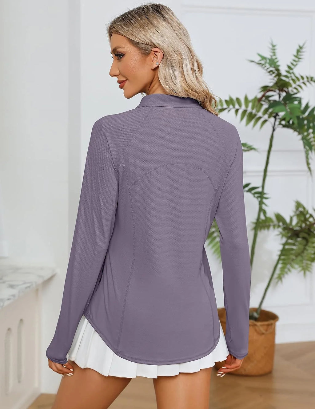 LOMON Women Long Sleeve Shirts Sun Protection 1/4 Zip Summer Quick Dry Hiking Shirts Quarter Zip Pullover for Women