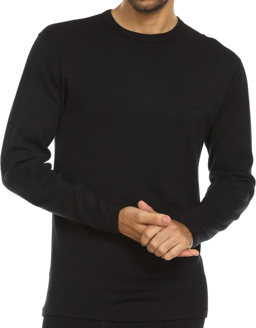 100% Merino Wool - Men's Long Sleeve Crew Shirt - Thermal Base Layer
