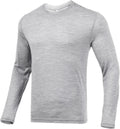 100% Merino Wool Base Layer for Men Long Sleeve Crew Neck Thermal Shirt