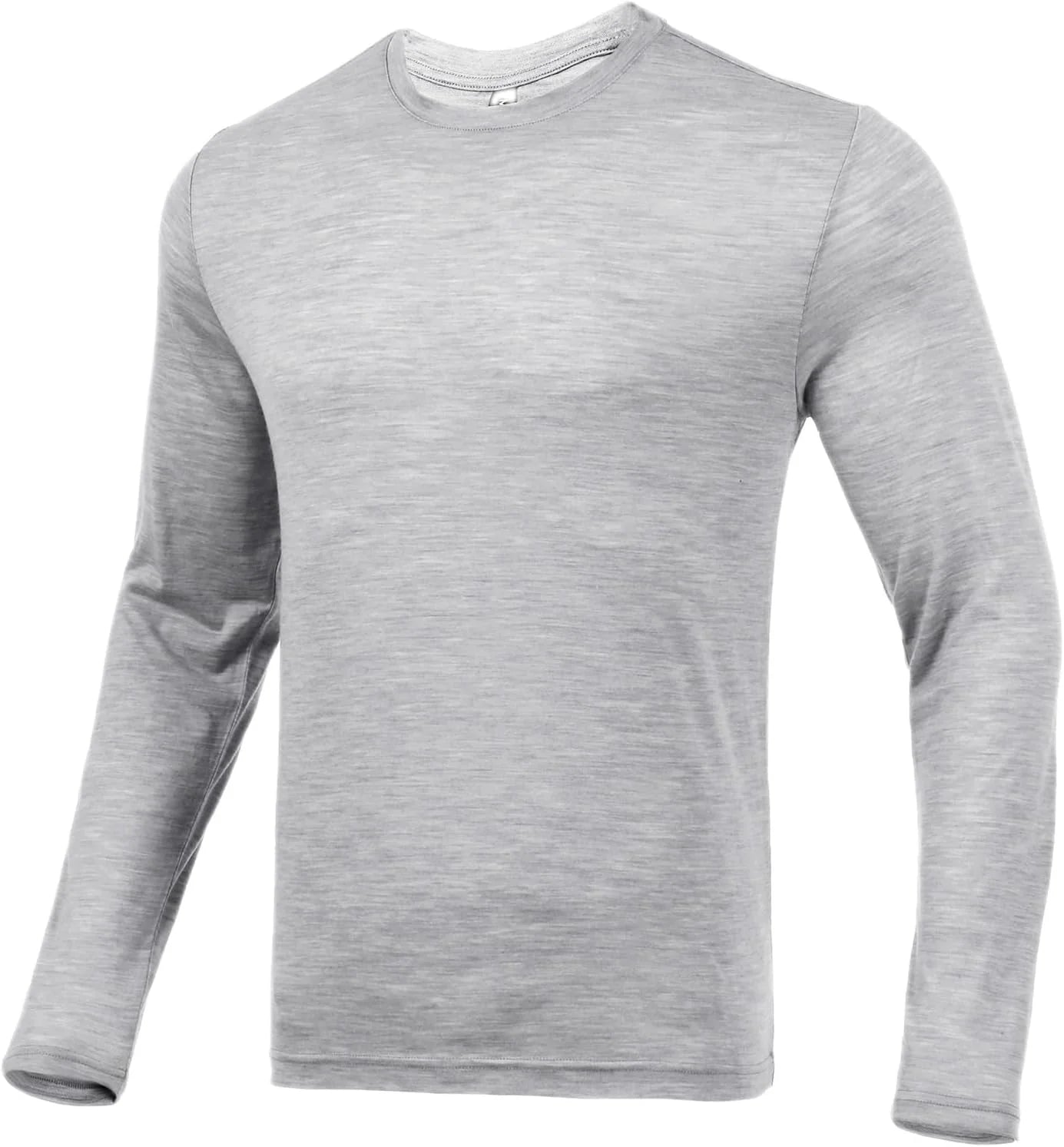 100% Merino Wool Base Layer for Men Long Sleeve Crew Neck Thermal Shirt