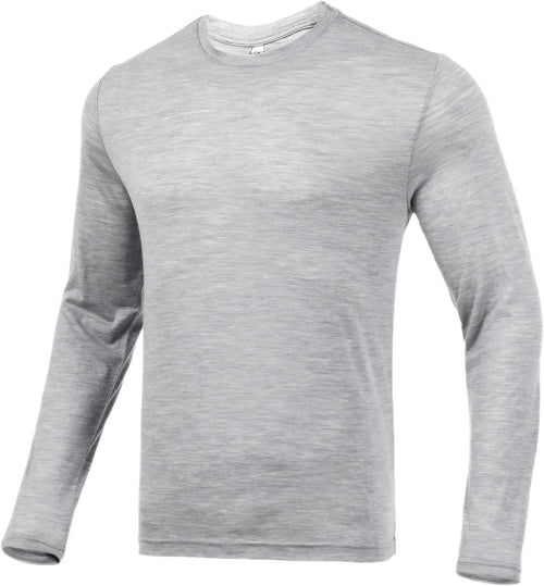 100% Merino Wool Base Layer for Men Long Sleeve Crew Neck Thermal Shirt