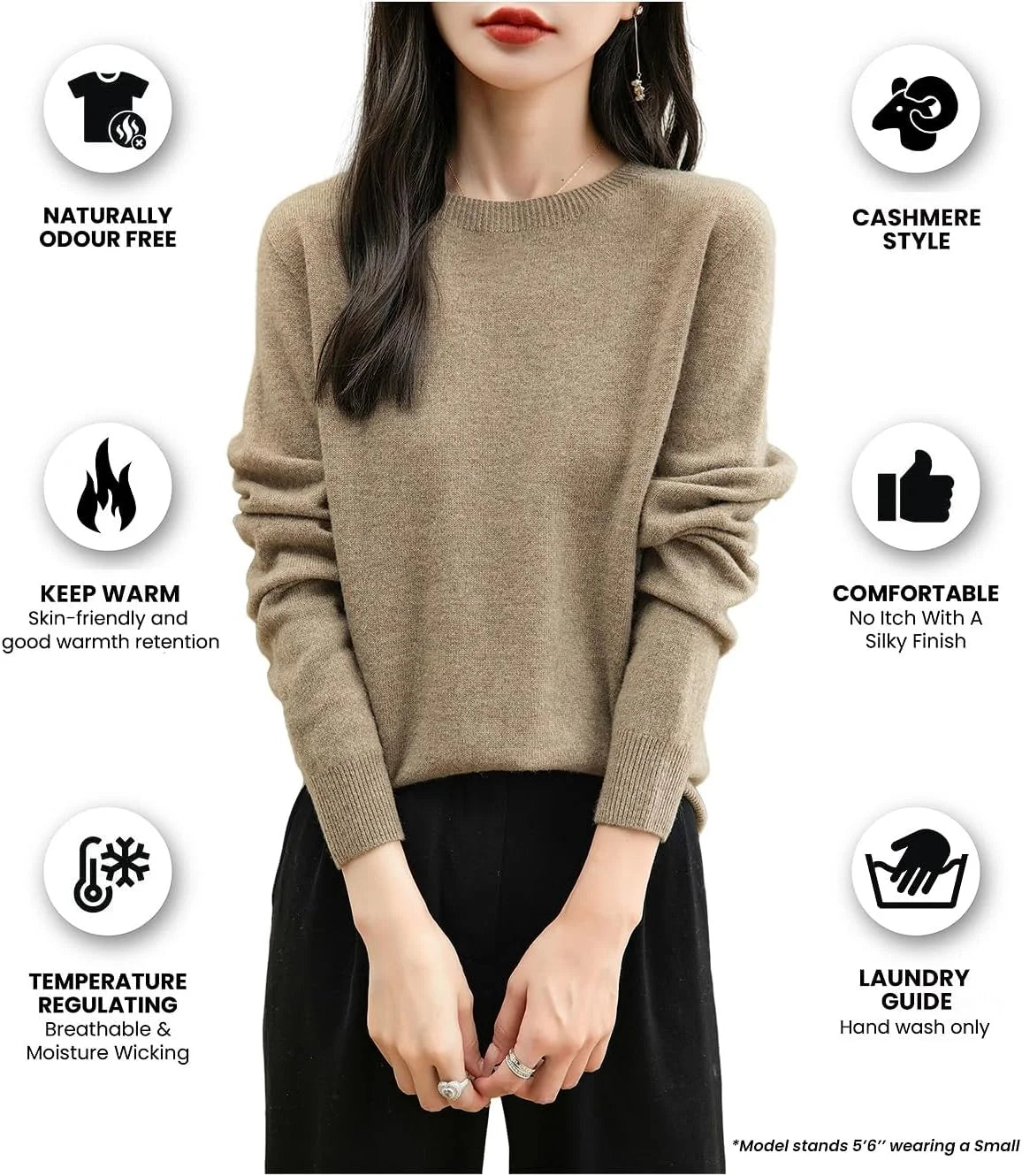 Chanyarn Women's 100% Merino Wool 2025 Fall Winter First-Line Ready to Wear Long Sleeve Seamless Knit Crewneck Sweater