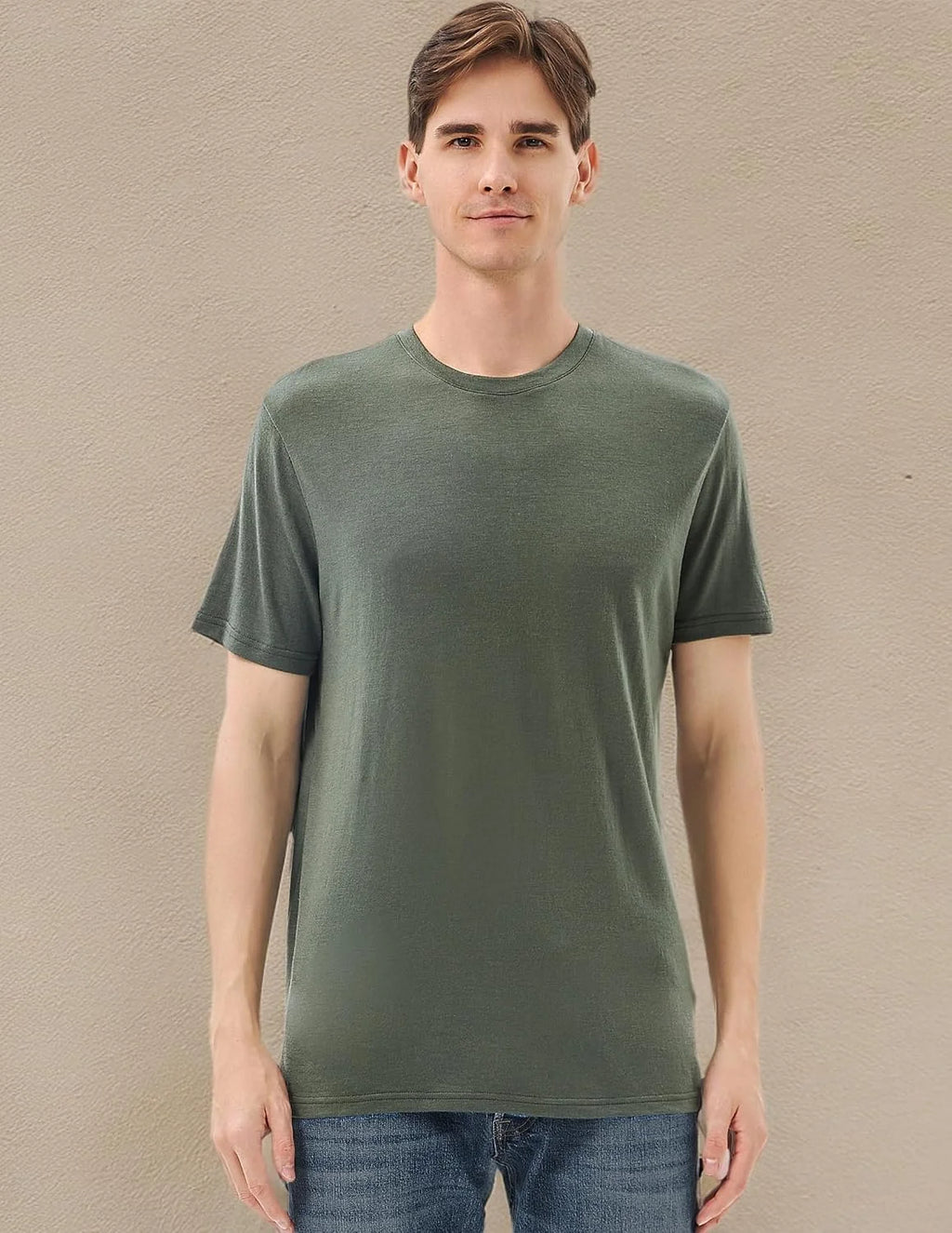 Merino Protect 100% Merino Wool T Shirts for Men Odor Resistance Base Layer Hiking Travel T-Shirt Soft Undershirt