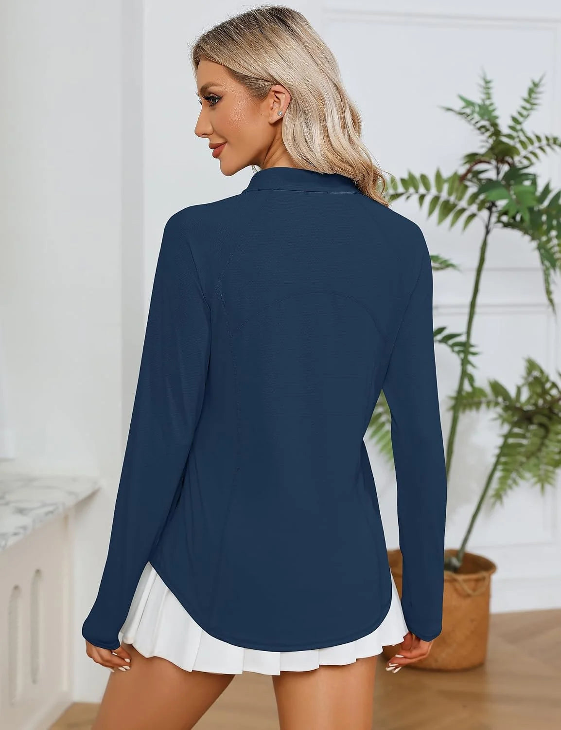 LOMON Women Long Sleeve Shirts Sun Protection 1/4 Zip Summer Quick Dry Hiking Shirts Quarter Zip Pullover for Women