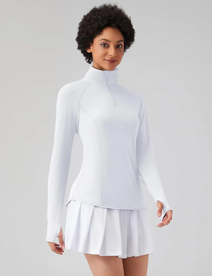 LOMON Women Long Sleeve Shirts Sun Protection 1/4 Zip Summer Quick Dry Hiking Shirts Quarter Zip Pullover for Women