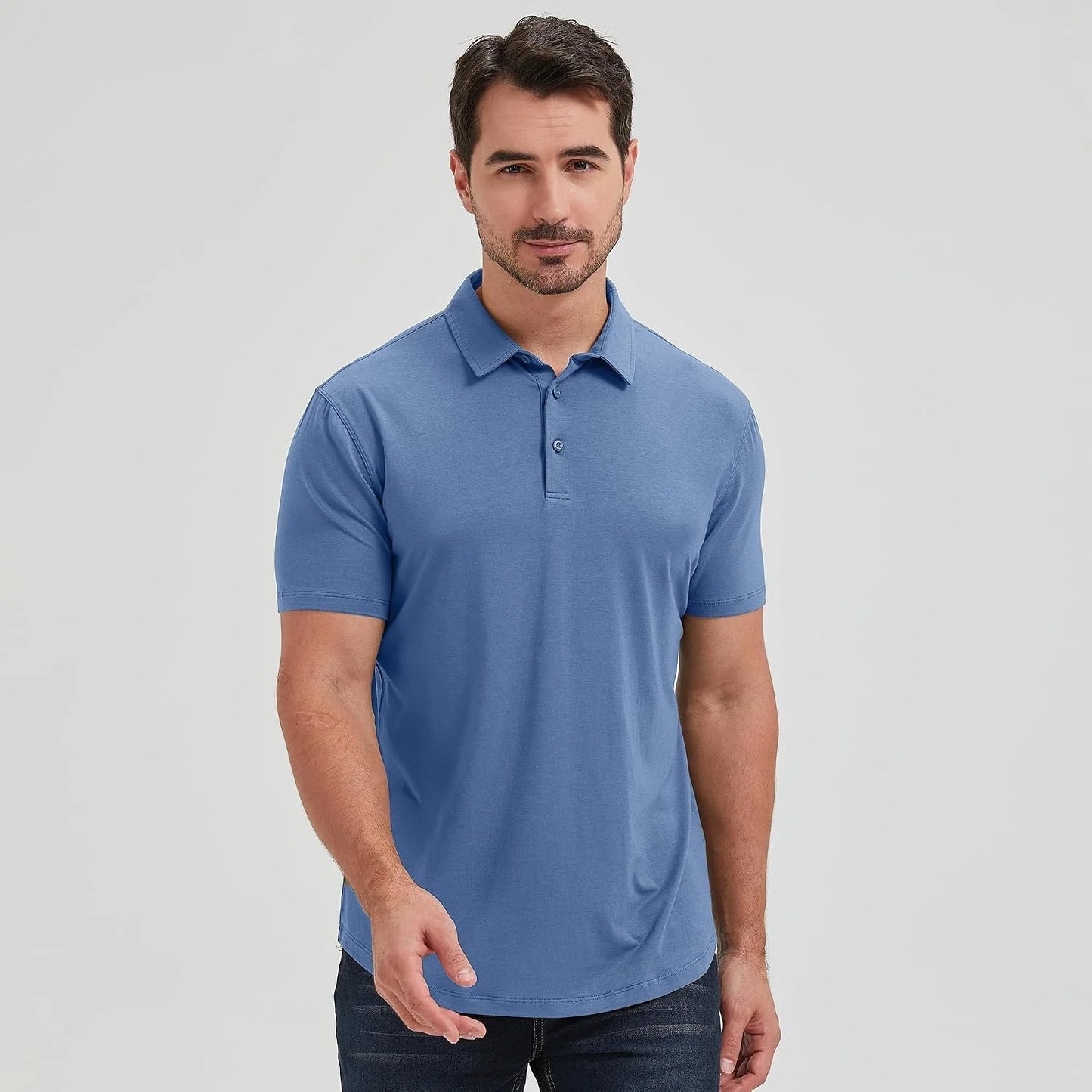 netdraw Men's Ultra Soft Bamboo Viscose Polo Curved Hem S-3XL