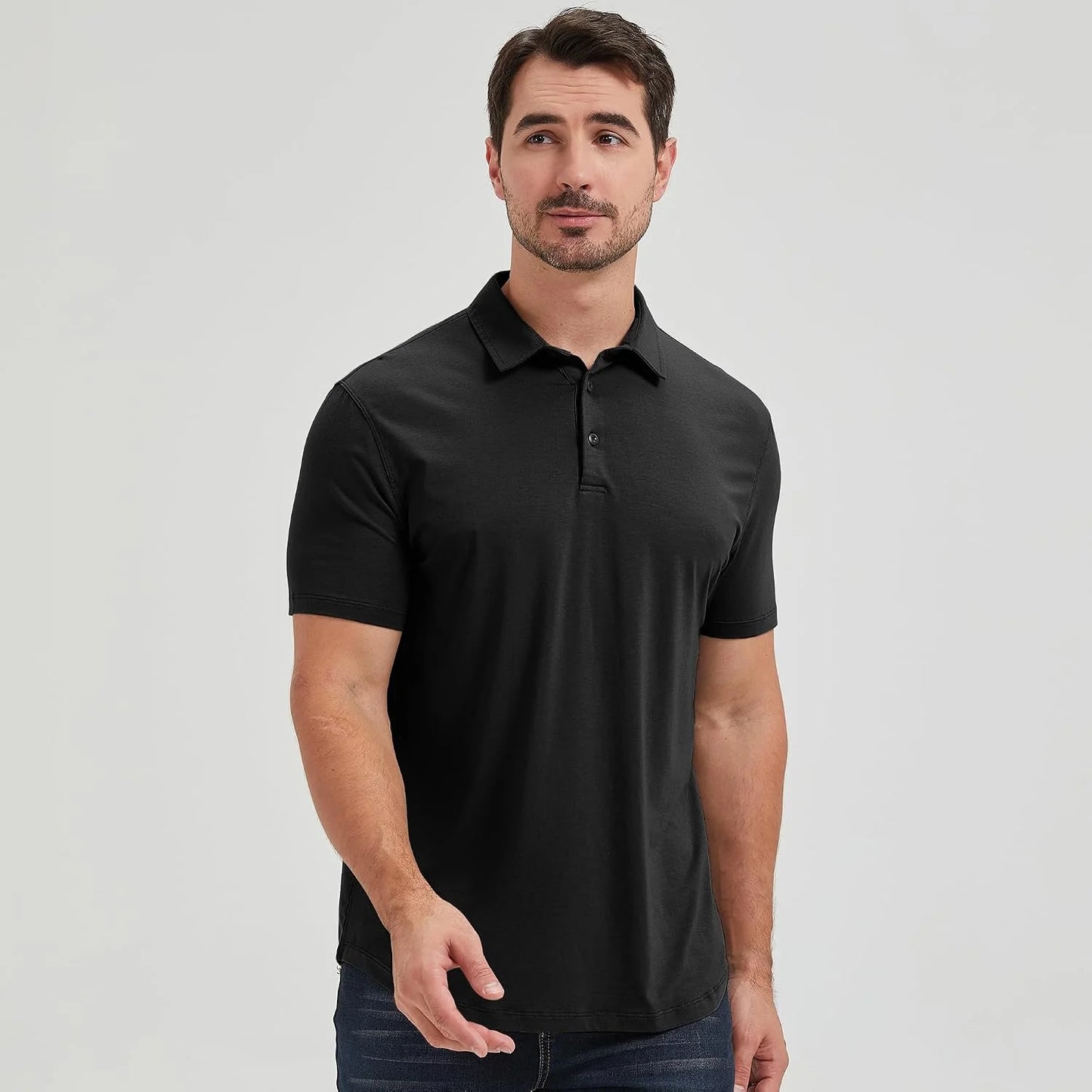 netdraw Men's Ultra Soft Bamboo Viscose Polo Curved Hem S-3XL