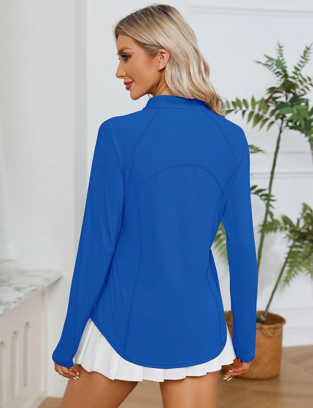 LOMON Women Long Sleeve Shirts Sun Protection 1/4 Zip Summer Quick Dry Hiking Shirts Quarter Zip Pullover for Women
