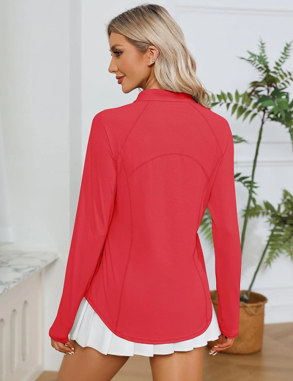 LOMON Women Long Sleeve Shirts Sun Protection 1/4 Zip Summer Quick Dry Hiking Shirts Quarter Zip Pullover for Women