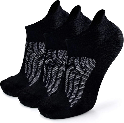 Busy Socks Merino Wool Compression Support Ankle Running Hiking Socks for Men Women, Soft Thick Cushion Tab Socks 3/6 Pairs