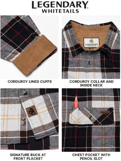 Legendary Whitetails Mens Flannel Long Sleeve Button Down 100% Cotton Shirt