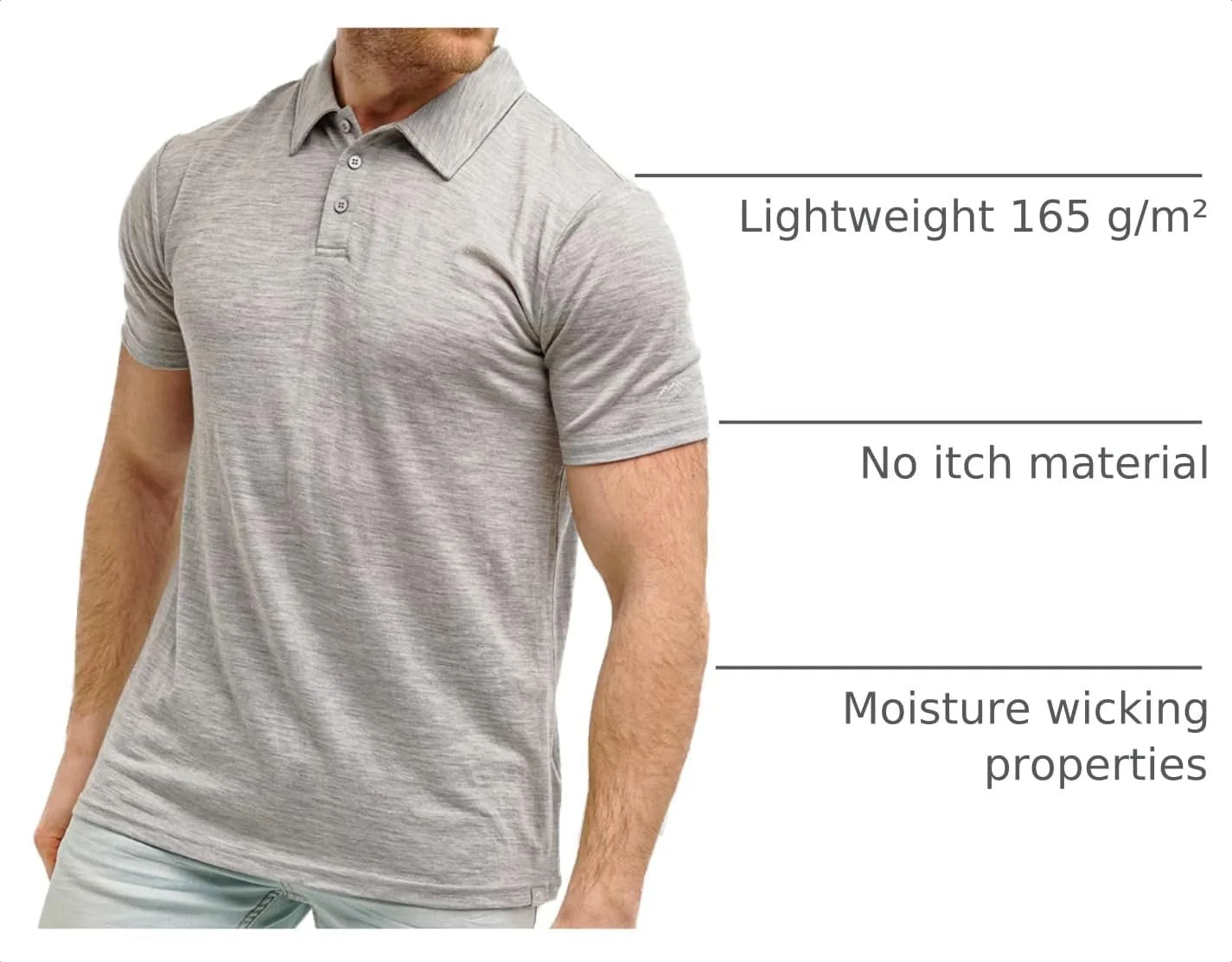 100% Merino Wool Polo Shirt Men - Short & Long Sleeve Shirt Base Later