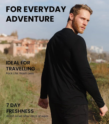 100% Merino Wool Base Layer Men Set - Thermal Underwear for Men Long Johns