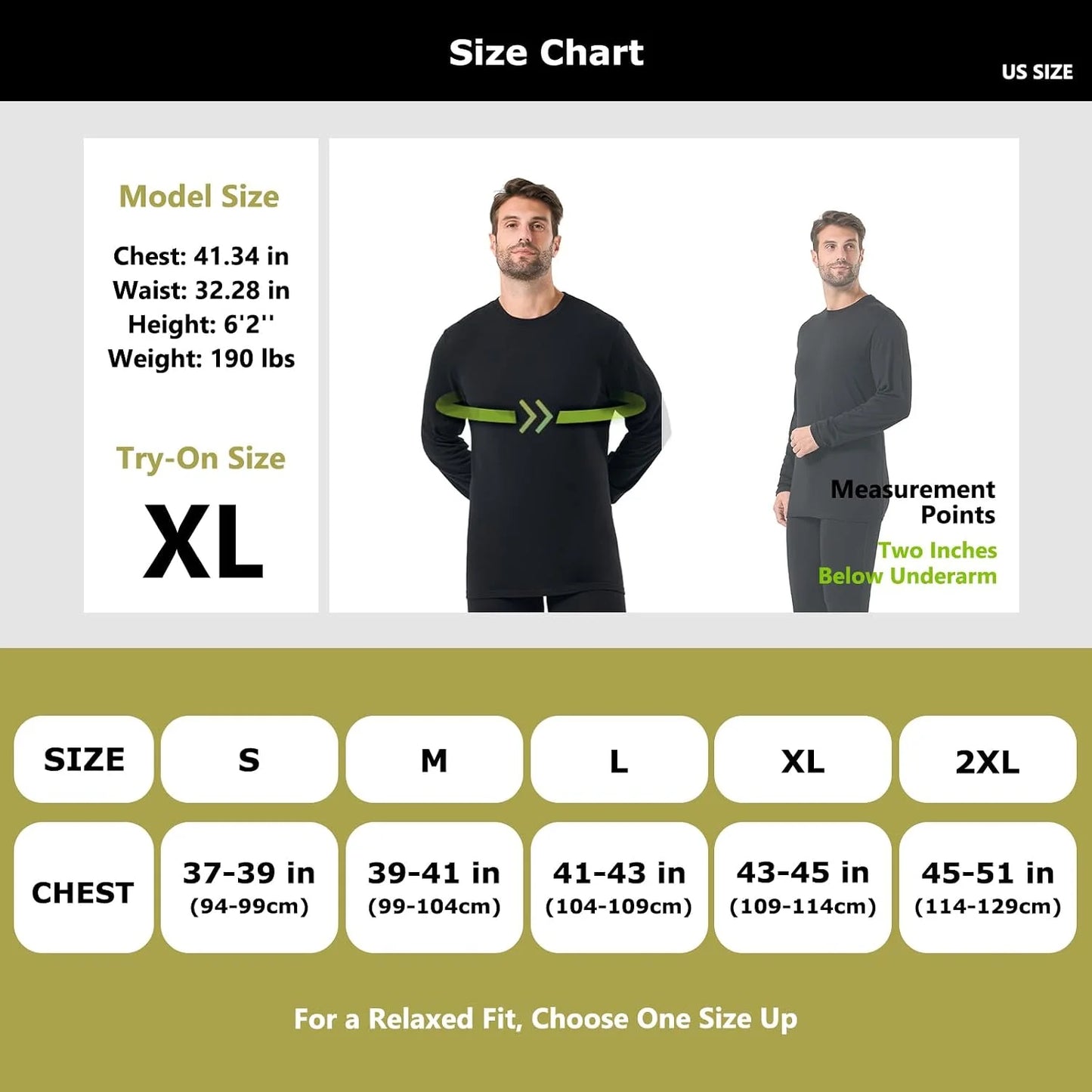 100% Merino Wool Base Layer for Men Long Sleeve Crew Neck Thermal Shirt