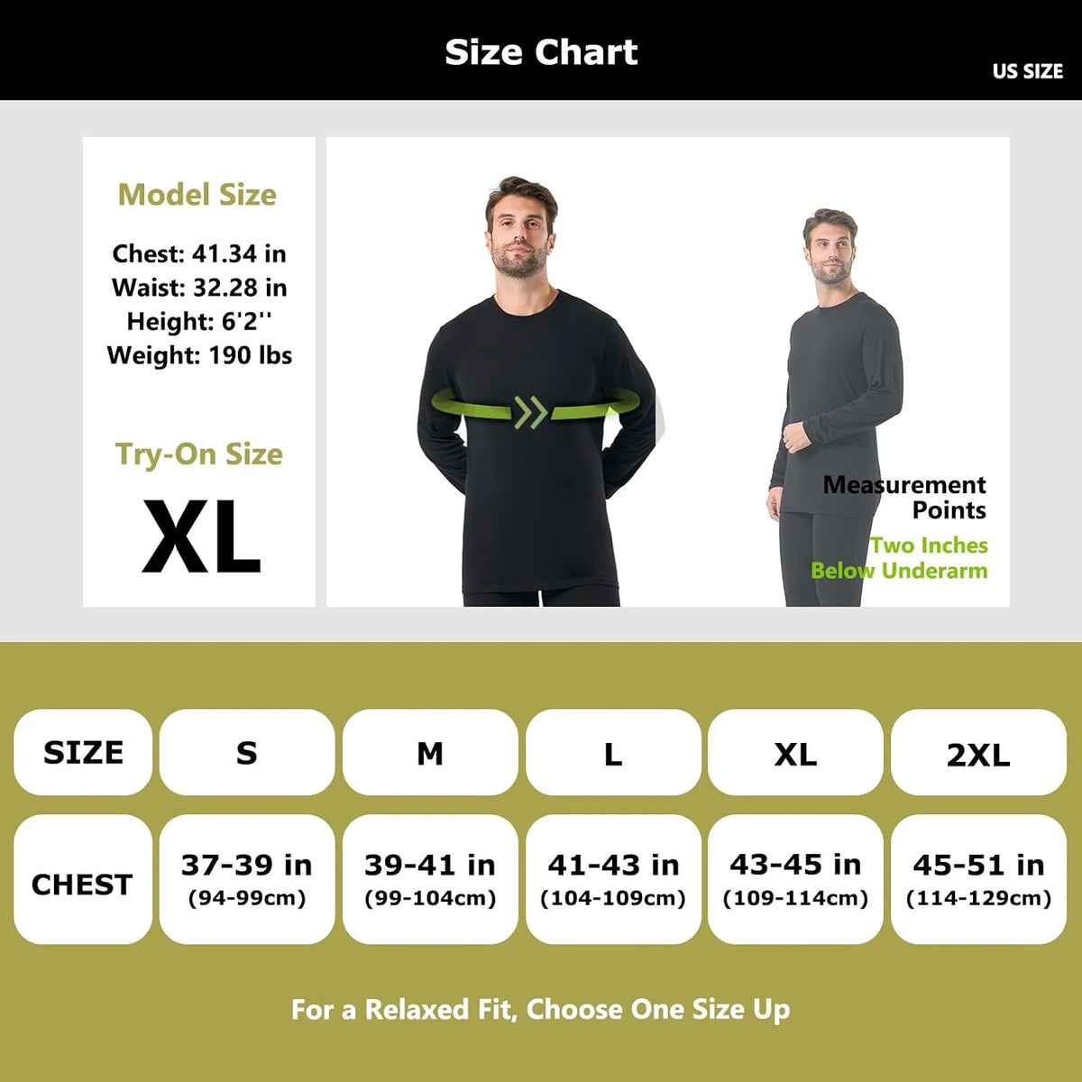 100% Merino Wool Base Layer for Men Long Sleeve Crew Neck Thermal Shirt