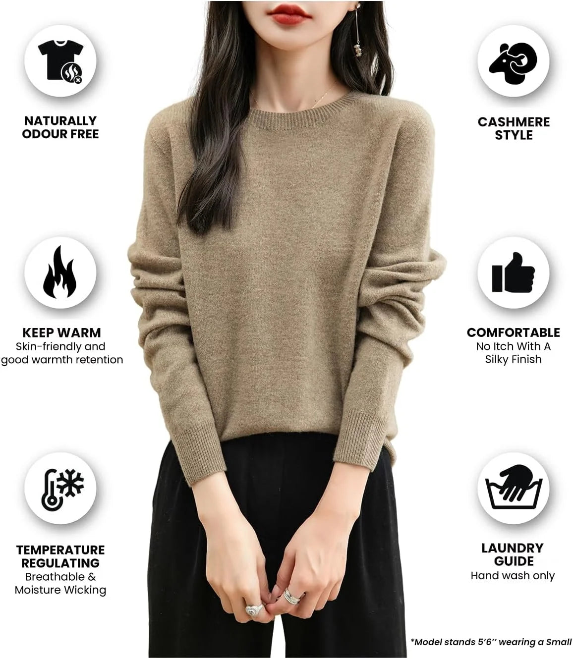 Chanyarn Women's 100% Merino Wool 2025 Fall Winter First-Line Ready to Wear Long Sleeve Seamless Knit Crewneck Sweater
