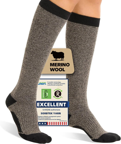 Merino Wool Compression Socks for Women Men 15-20 mmHg for flying