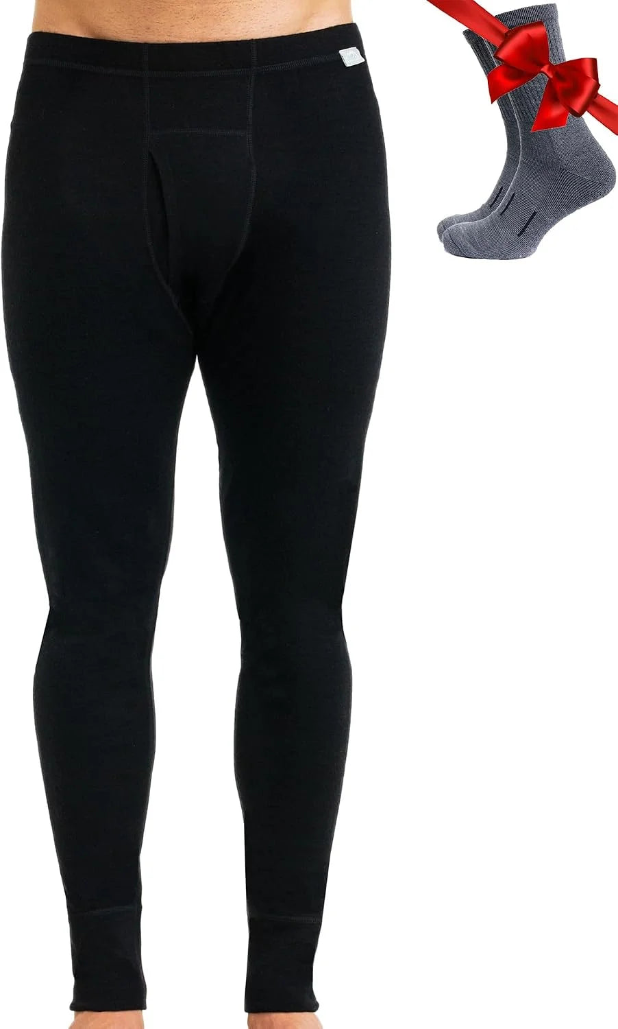 100% Merino Wool Base Layer Mens Pants - Thermal Underwear Long Johns | Lightweight, Midweight, Heavyweight Base Layer, Breathable Leggings, Odor-Resistant Wool, Ideal for Hiking, Skiing, Winter