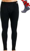 100% Merino Wool Base Layer Mens Pants - Thermal Underwear Long Johns | Lightweight, Midweight, Heavyweight Base Layer, Breathable Leggings, Odor-Resistant Wool, Ideal for Hiking, Skiing, Winter