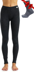 100% Merino Wool Base Layer Women Pants - Thermal Leggings Underwear