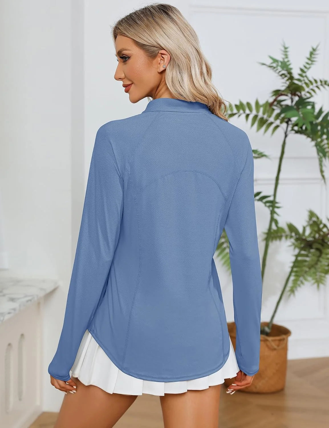 LOMON Women Long Sleeve Shirts Sun Protection 1/4 Zip Summer Quick Dry Hiking Shirts Quarter Zip Pullover for Women