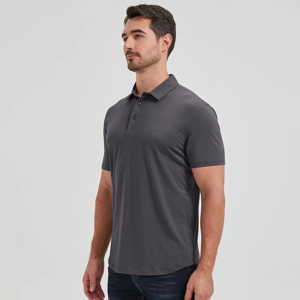 netdraw Men's Ultra Soft Bamboo Viscose Polo Curved Hem S-3XL